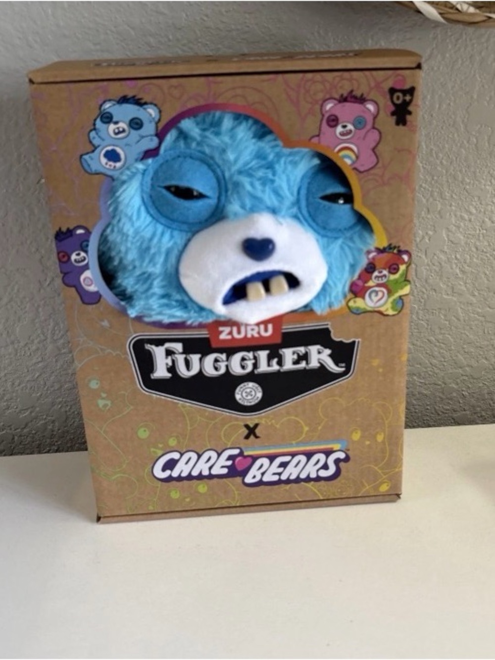 ZURU Fuggler x Care Bears Blue Plush Toy - Silly Blue Bear